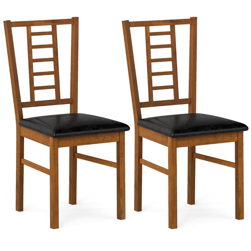 2 Wood Dining Chairs Padded Seat