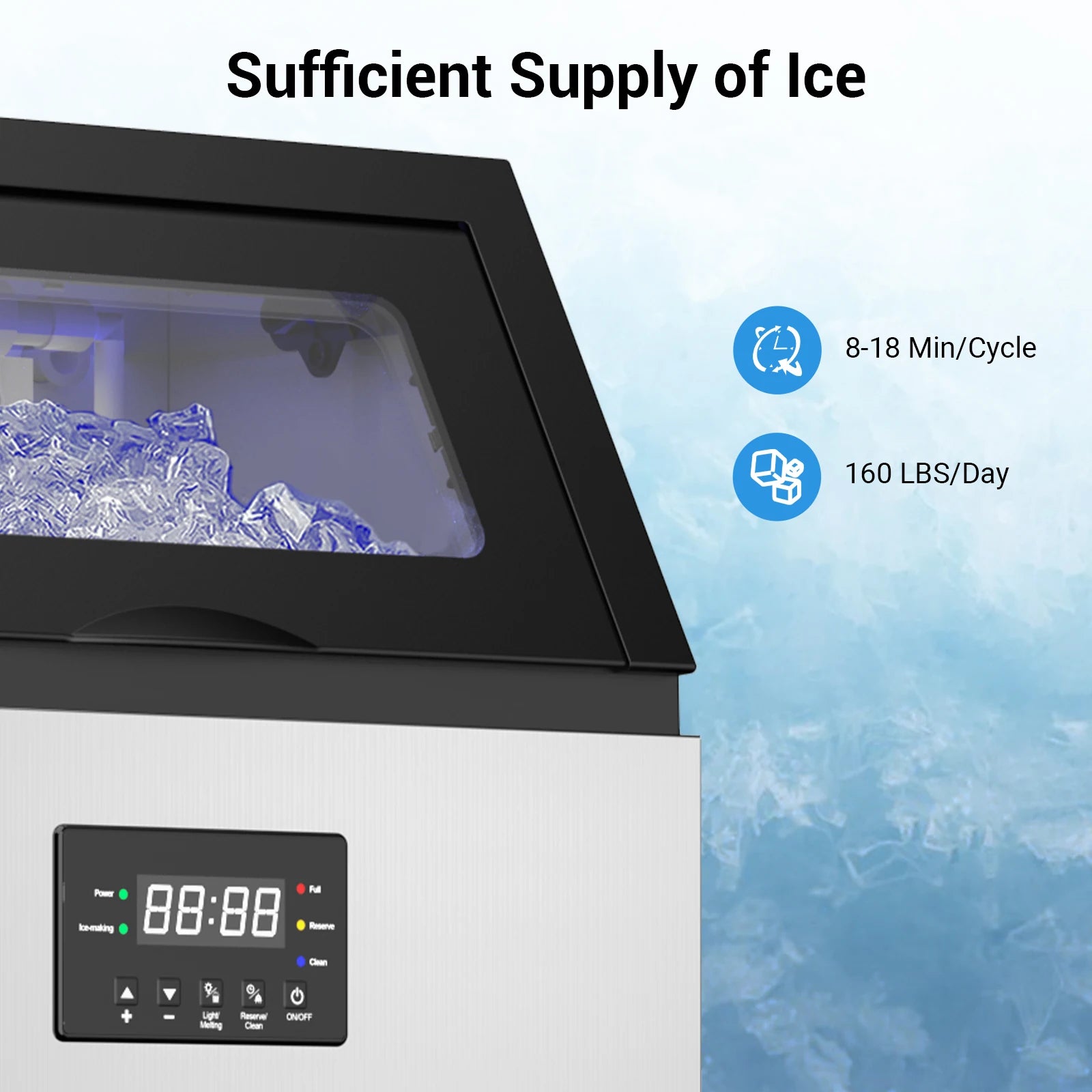 Certified Commercial Ice Maker Machine 200LBS/24H