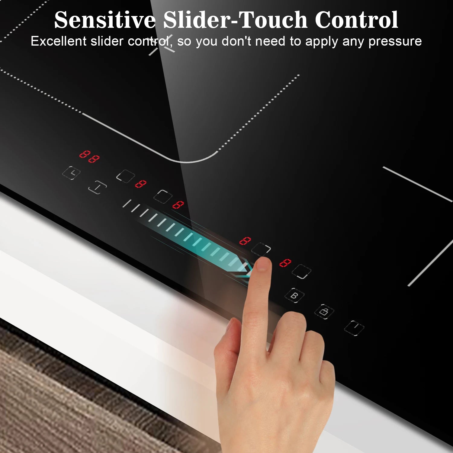 Built-in 4-Burner Induction Cooktop, Slider Control, Boost 7200W