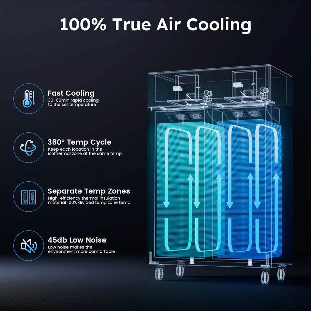 48" W Commercial Refrigerator Freezer 2 Temperature Zones
