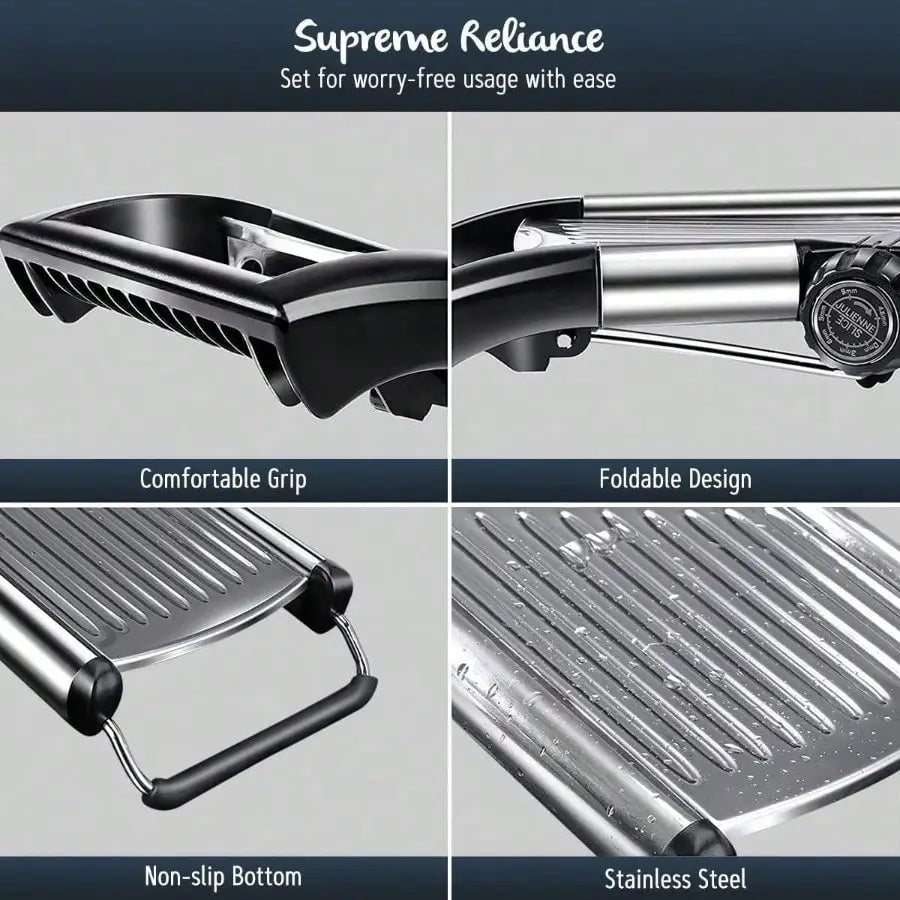 6-in-1 Adjustable Mandoline Slicer - Julienne & Waffle