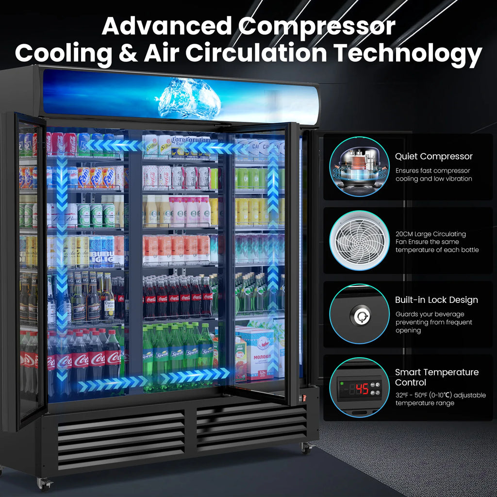 56 CF Commercial Display Beverage Fridge