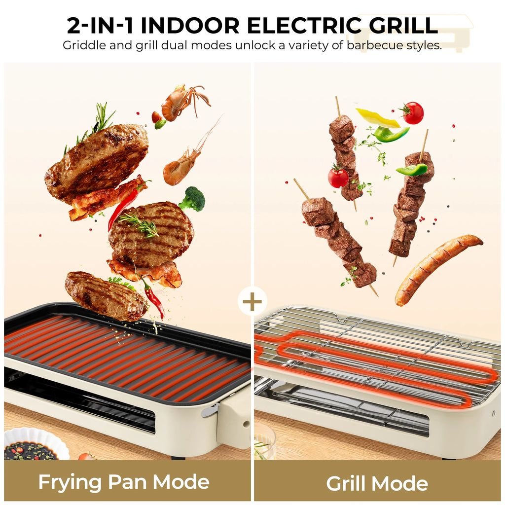 Smoke-Free Electric Grill Includes grill rack, baking tray