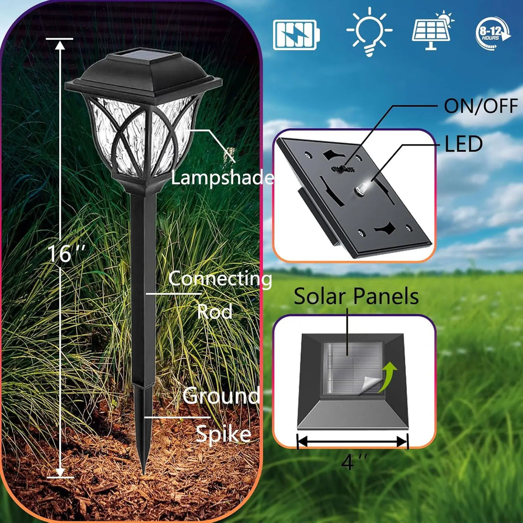 8 Solar LED Courtyard Lamp