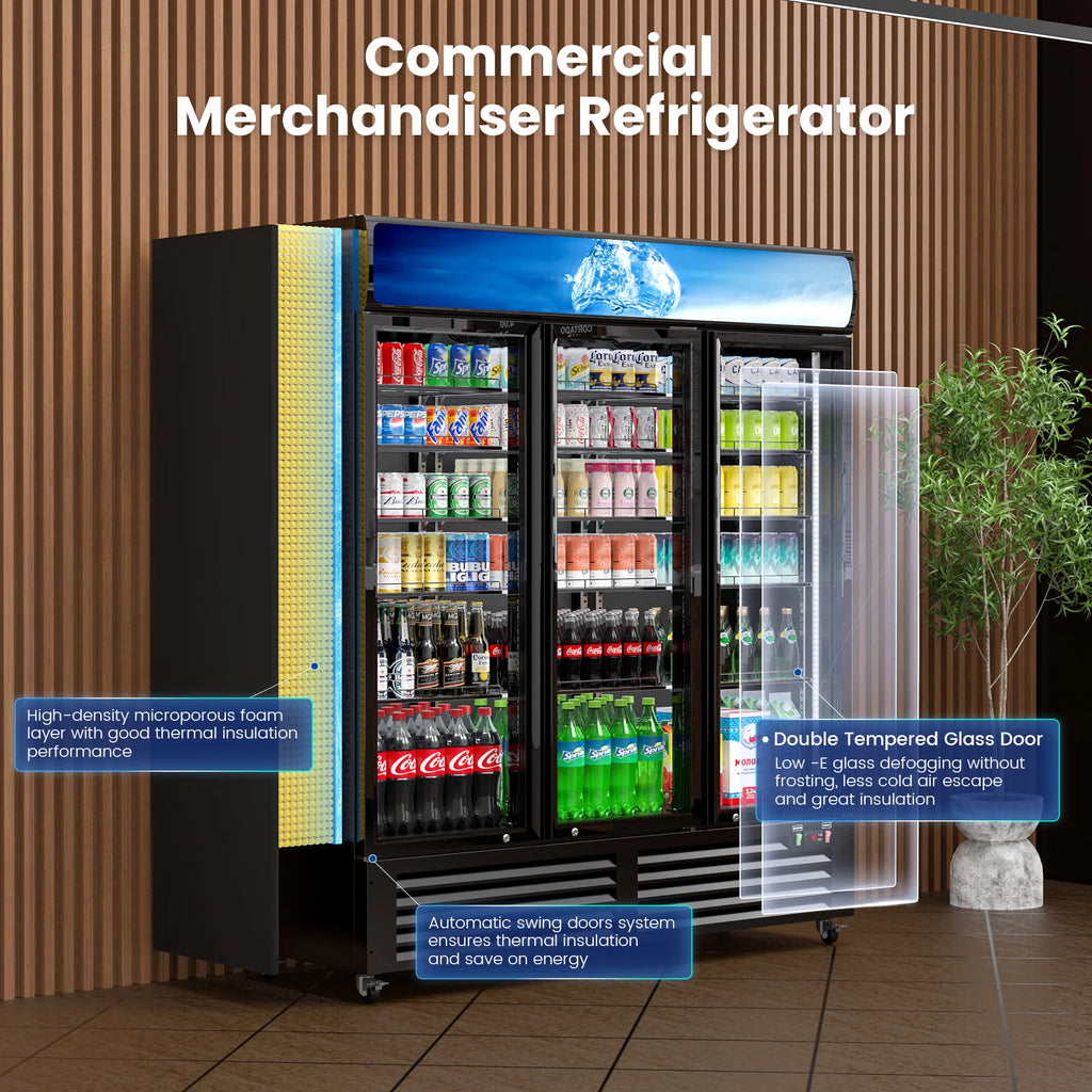 56 CF Commercial Display Beverage Fridge