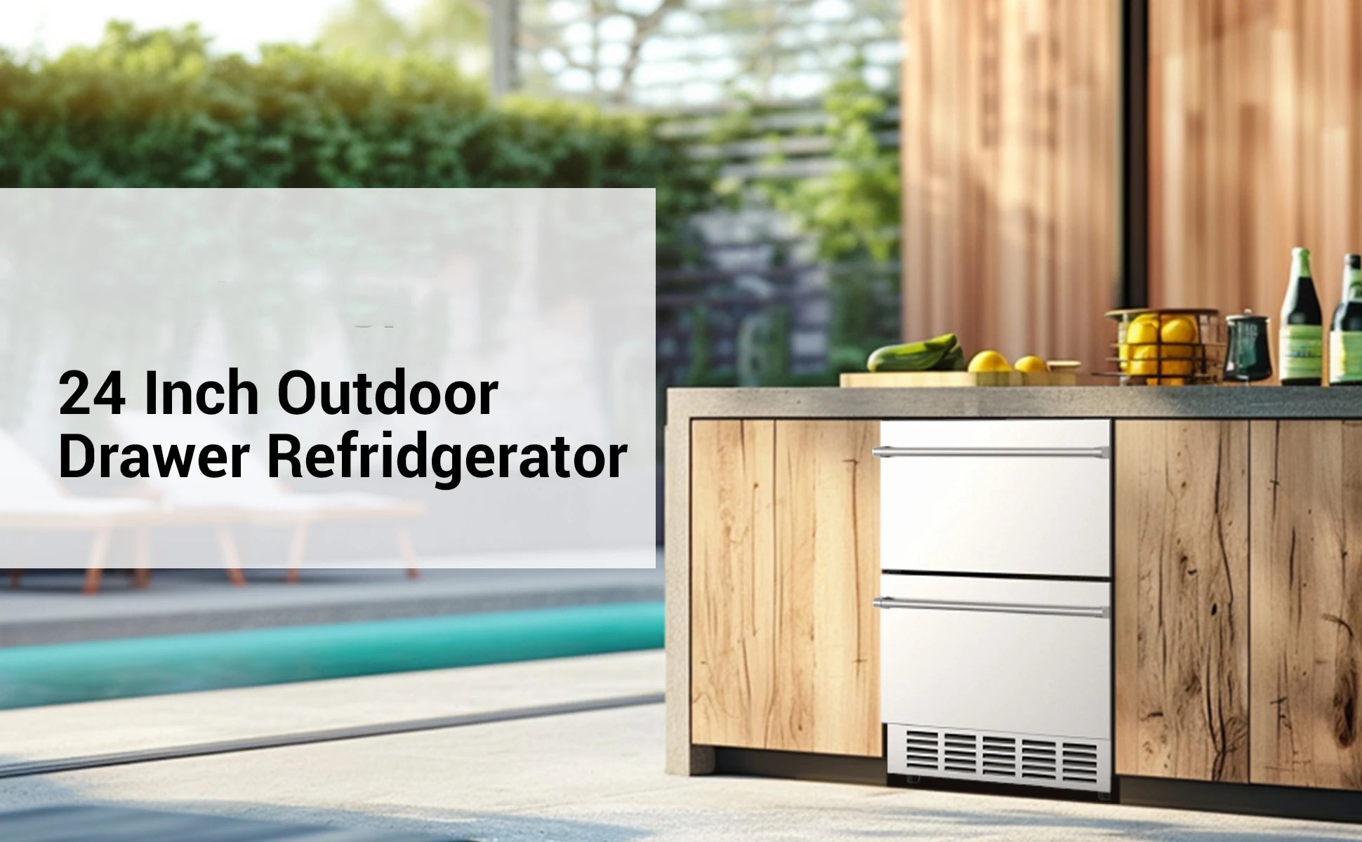24" under Counter Beverage Refrigerator Outdoor
