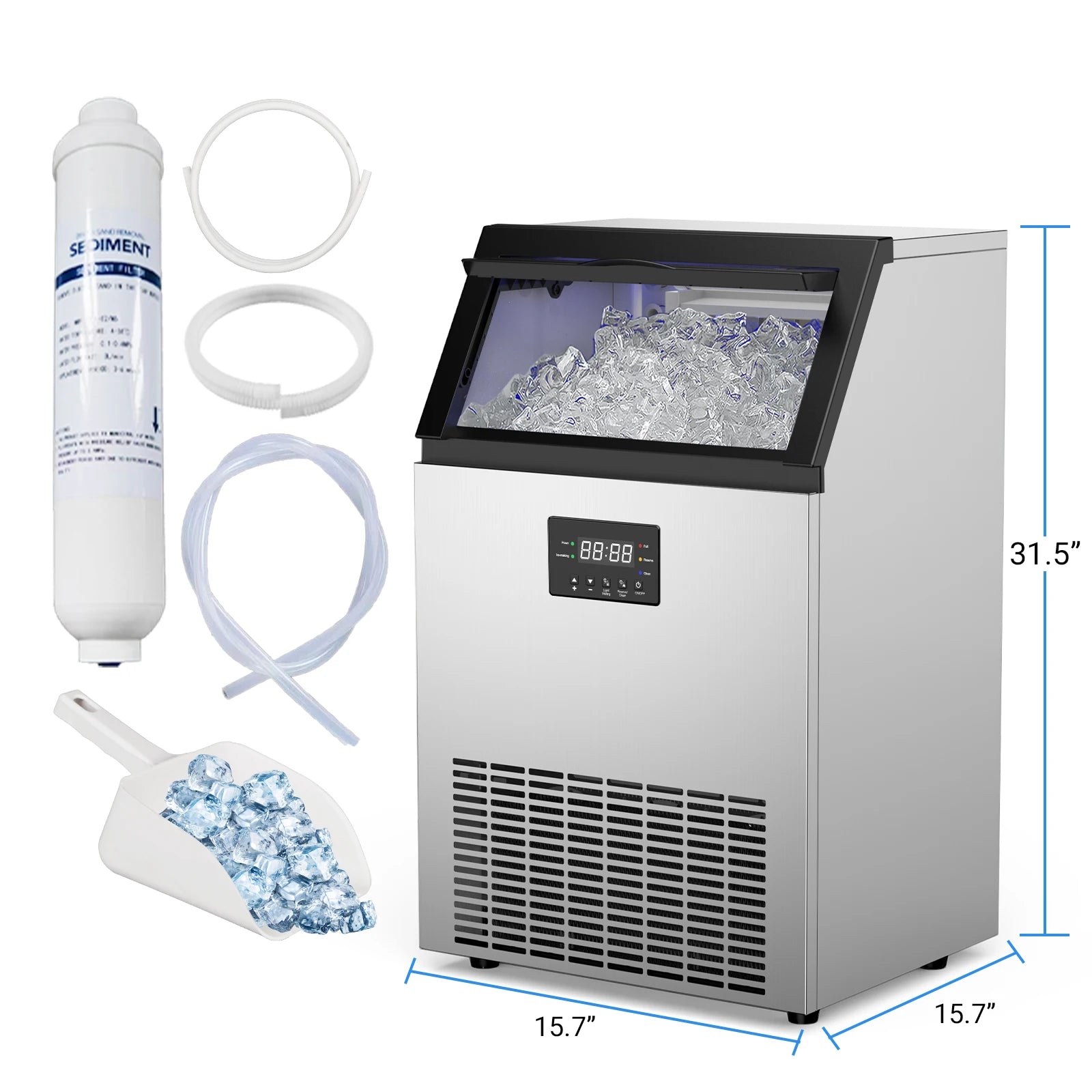 Certified Commercial Ice Maker Machine 200LBS/24H