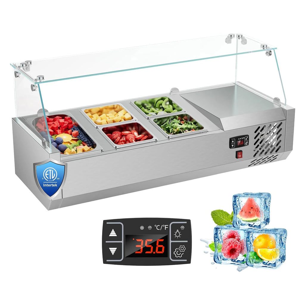 ETL Certified 40" Sandwich/Salad/Pizza Prep-Table Refrigerator