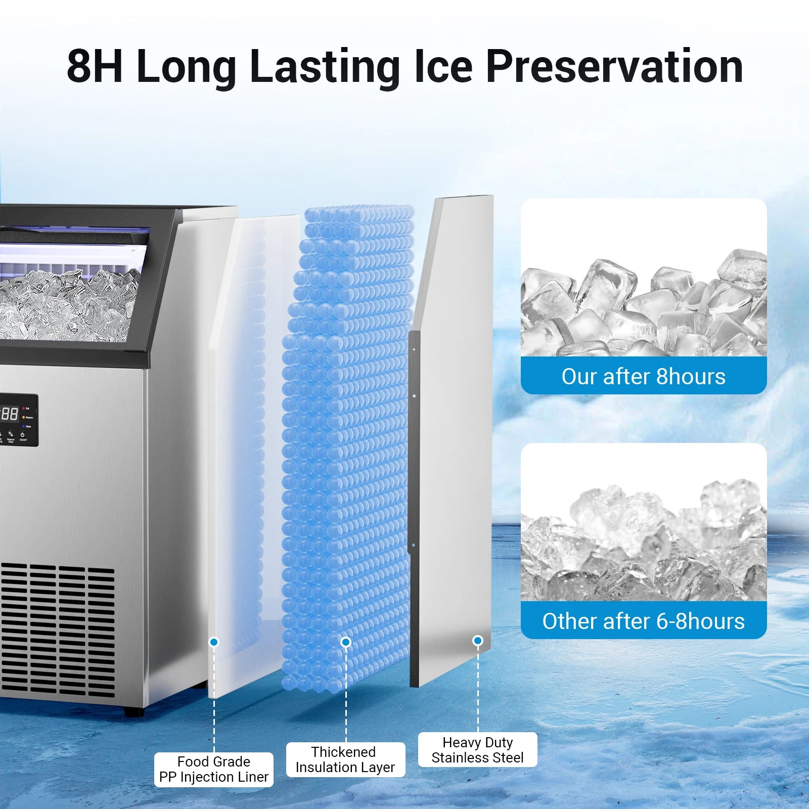 Certified Commercial Ice Maker Machine 200LBS/24H