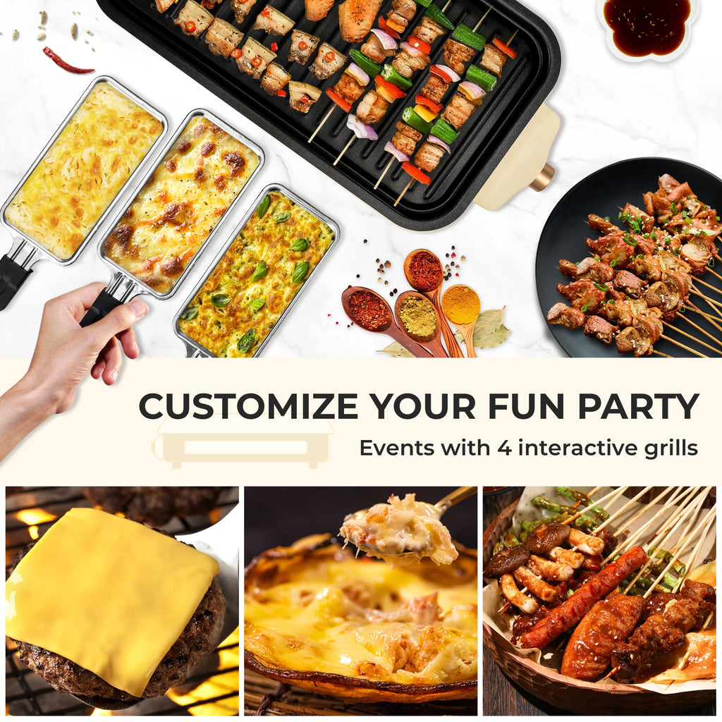 Smoke-Free Electric Grill Includes grill rack, baking tray