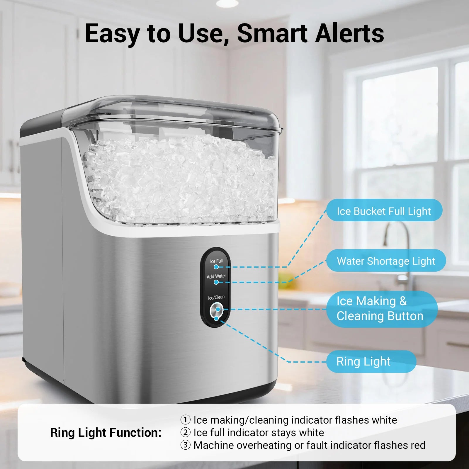 Ice Maker Countertop 35bs/24H Self-Cleaning