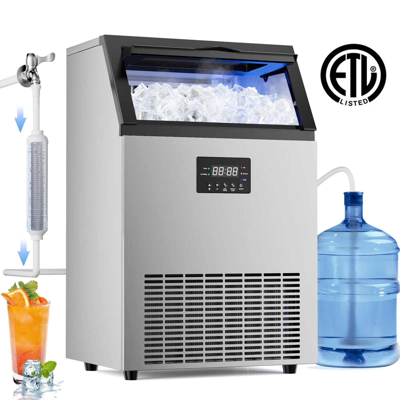 Certified Commercial Ice Maker Machine 200LBS/24H