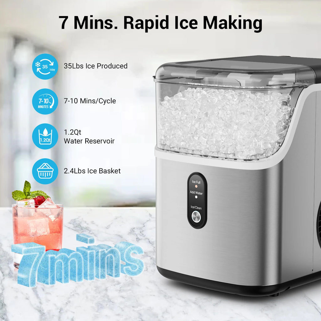 Ice Maker Countertop 35bs/24H Self-Cleaning