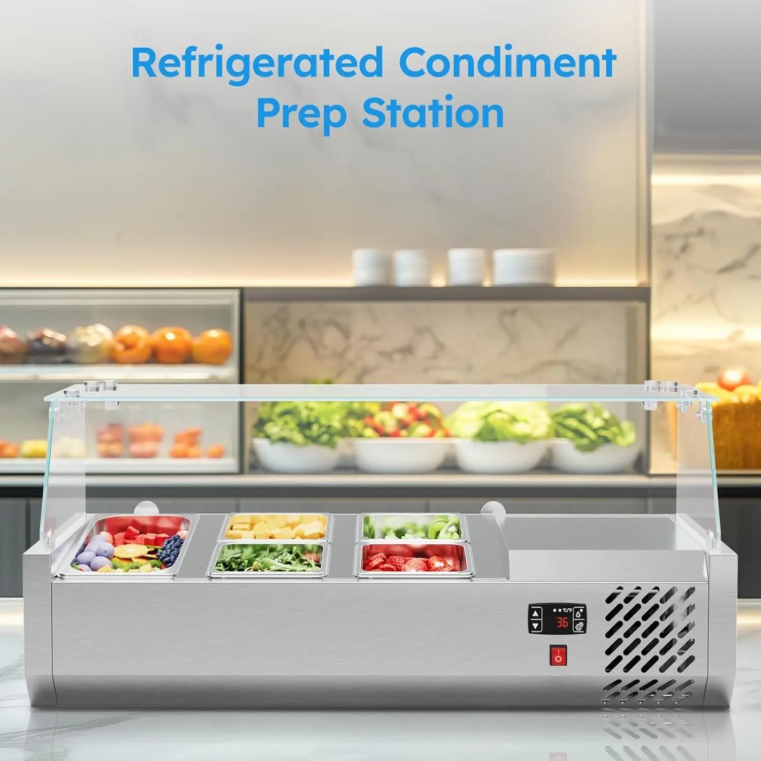 ETL Certified 40" Sandwich/Salad/Pizza Prep-Table Refrigerator