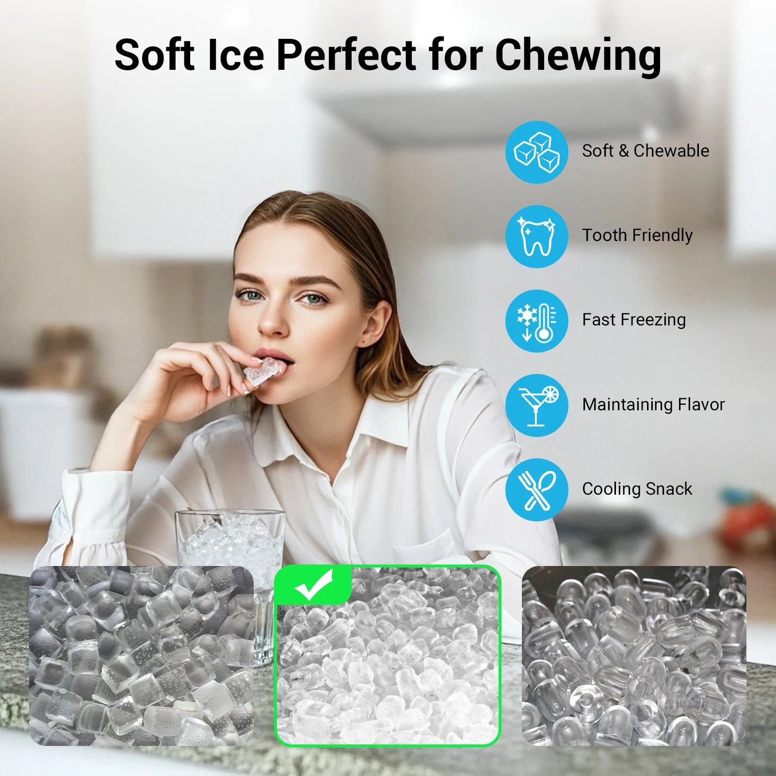Ice Maker Countertop 35bs/24H Self-Cleaning
