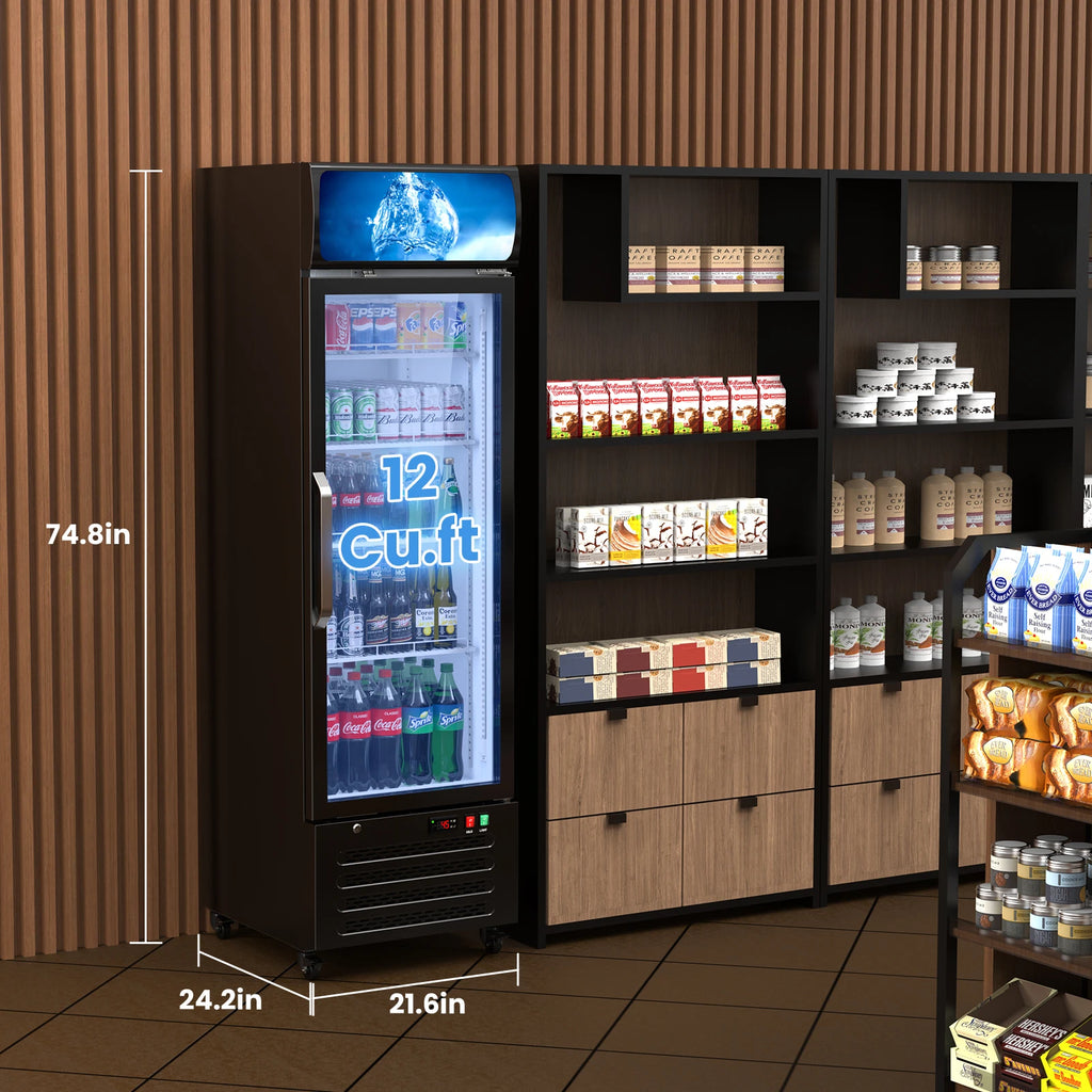 14.8 CF Commercial Merchandiser Refrigerator Glass Door
