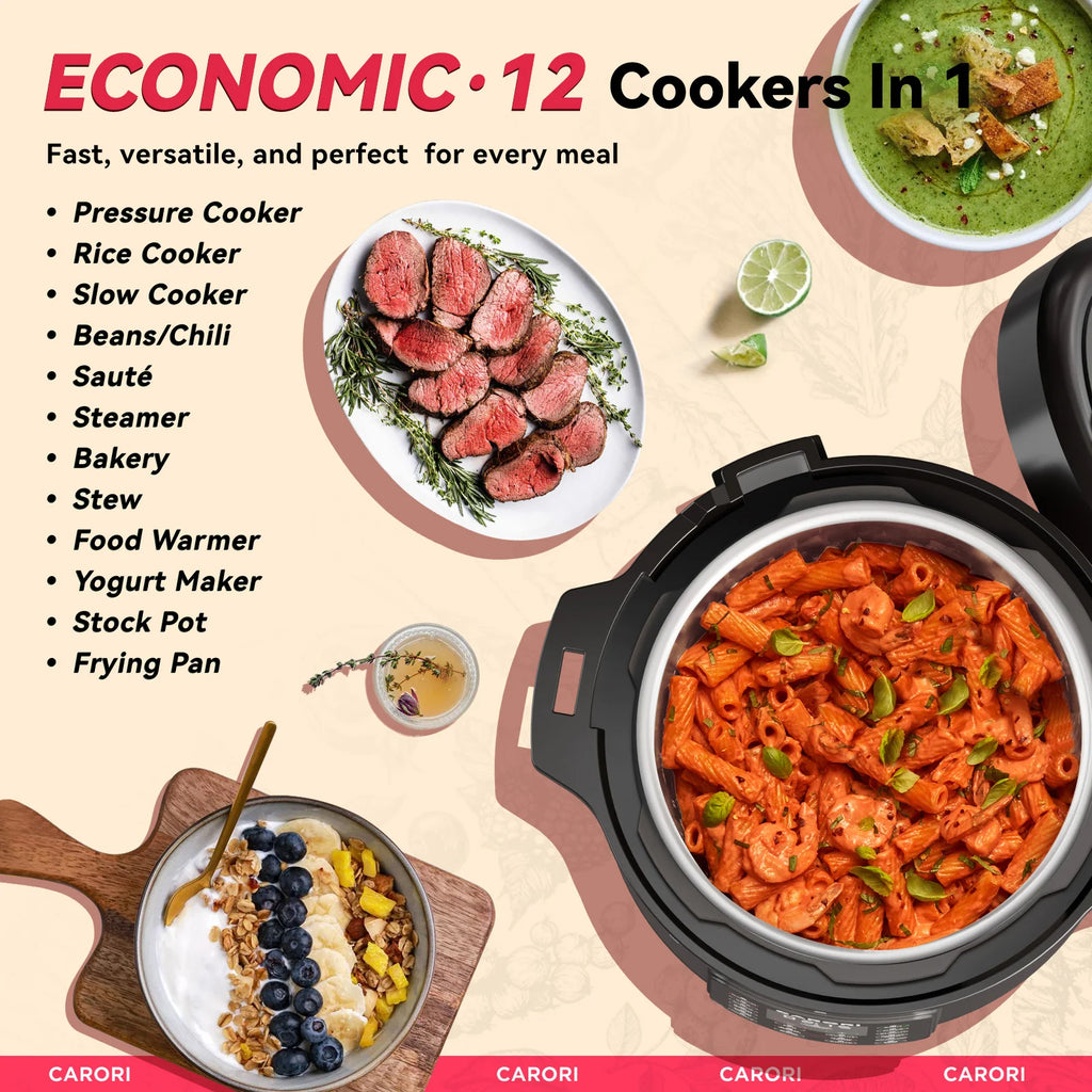 1200W 12-in-1 Electric Pressure Cooker 8Qt, Stainless