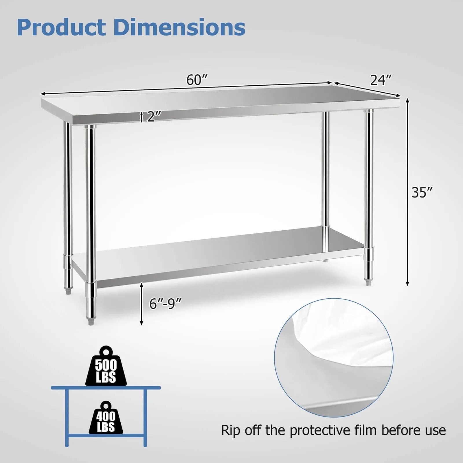 24 x 60 Stainless Steel Work-Table