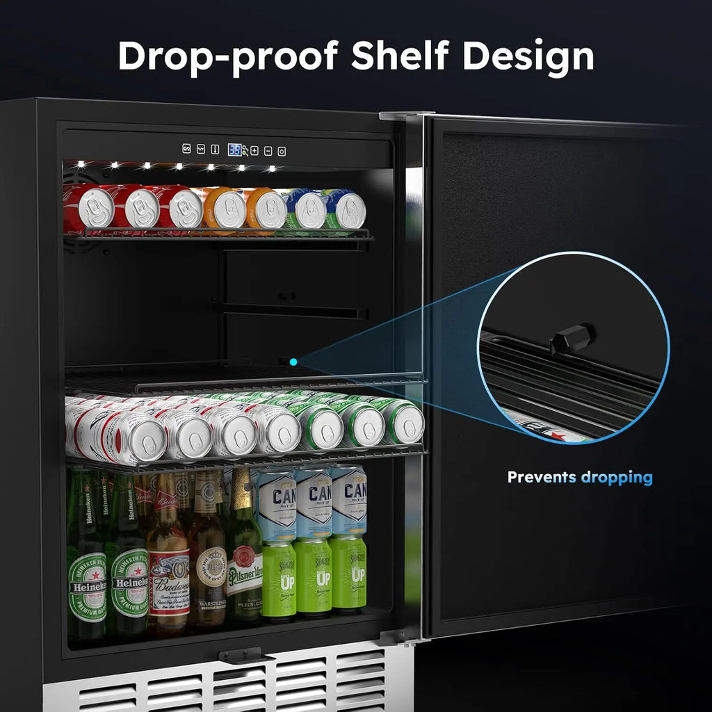 24" Outdoor Beverage Fridge Weather-Proof Stainless