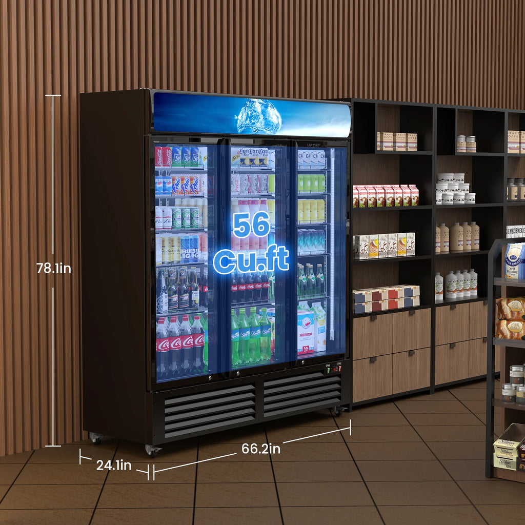 56 CF Commercial Display Beverage Fridge