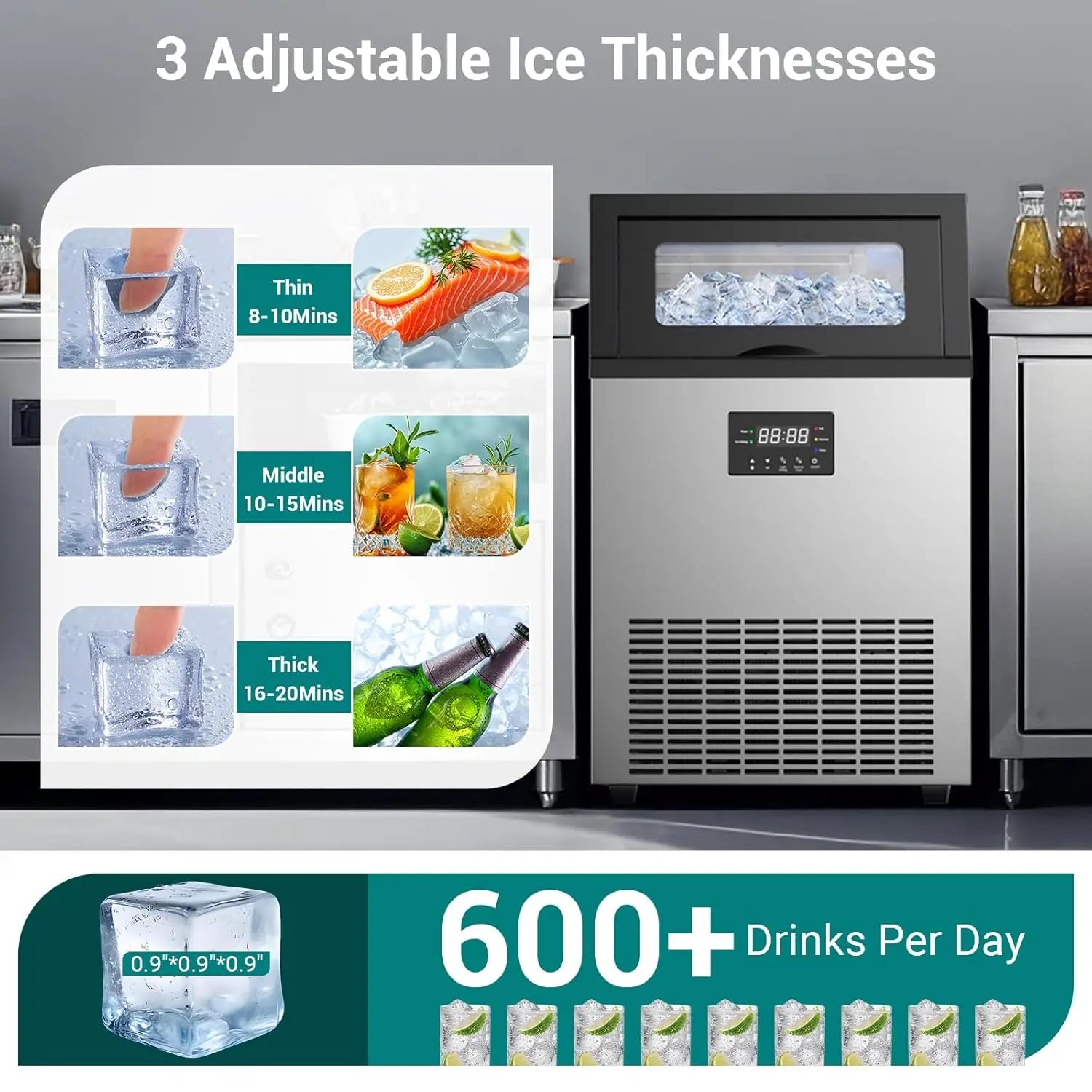 Certified Commercial Ice Maker Machine 200LBS/24H