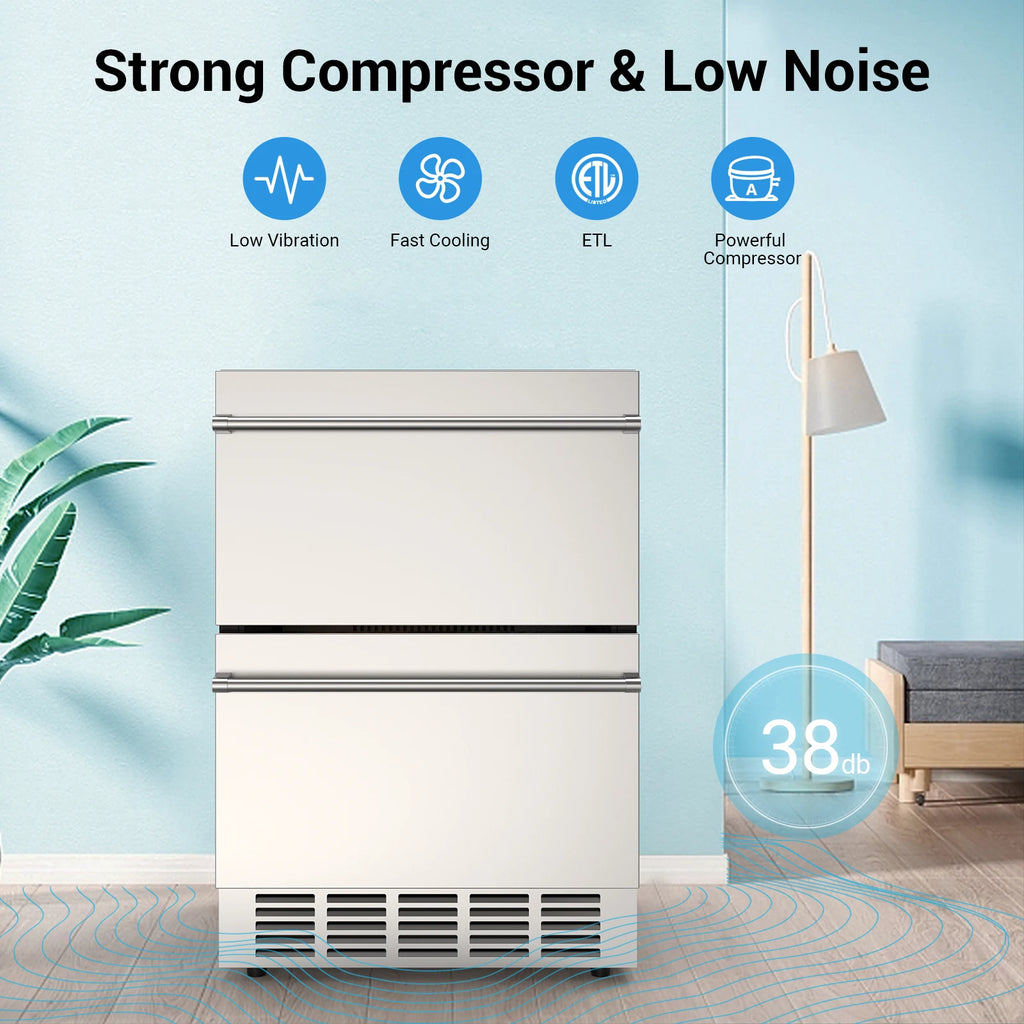 24" 2 Drawer Undercounter Outdoor Refrigerator