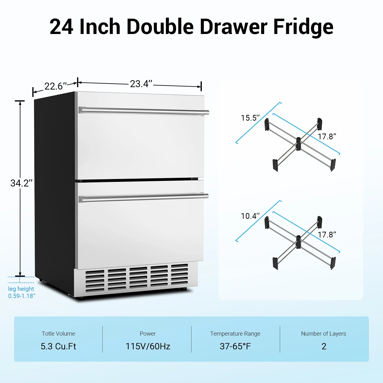 24" under Counter Beverage Refrigerator Outdoor