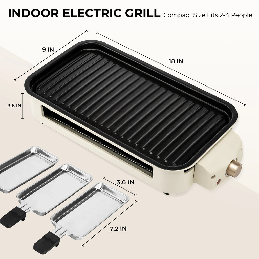 Smoke-Free Electric Grill Includes grill rack, baking tray