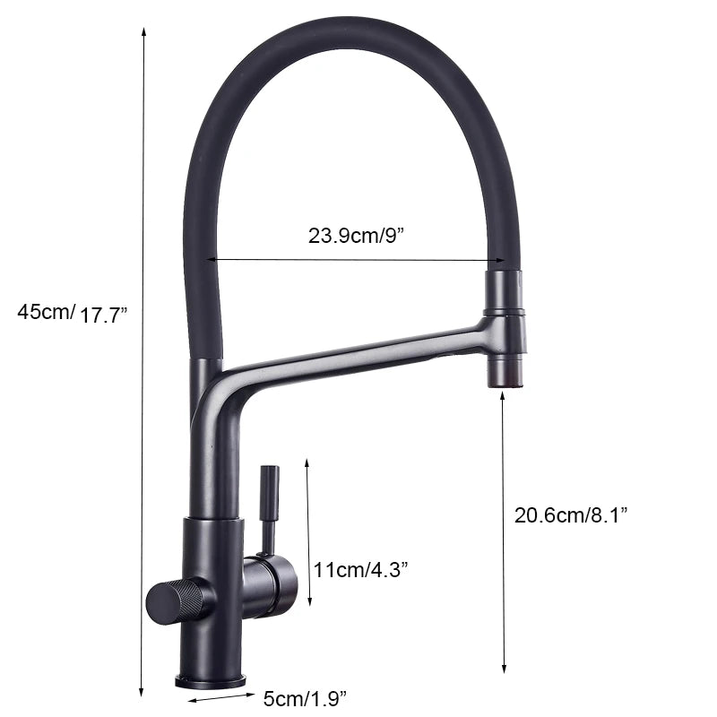 Matte Black Tap Pure Water Filter Mixer