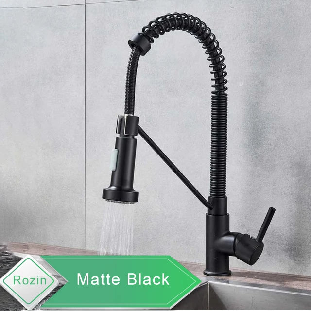 Matte Black Deck Mounted Mixer 360 Rotation
