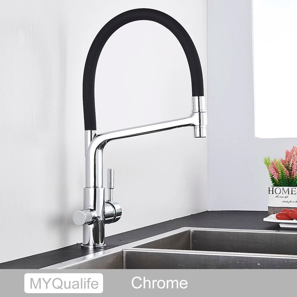 Matte Black Tap Pure Water Filter Mixer