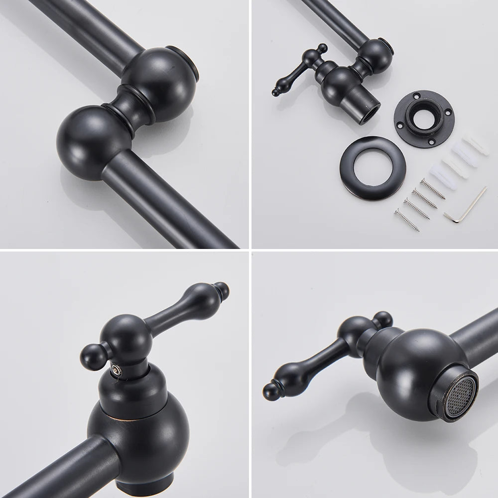 Chrome Black Wall Mounted 360 Rotating
