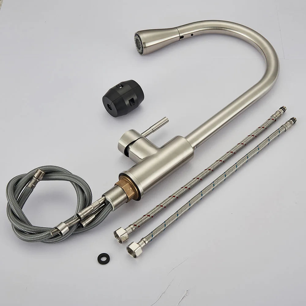 Brushed Nickel Flexible Pull Out Nozzle