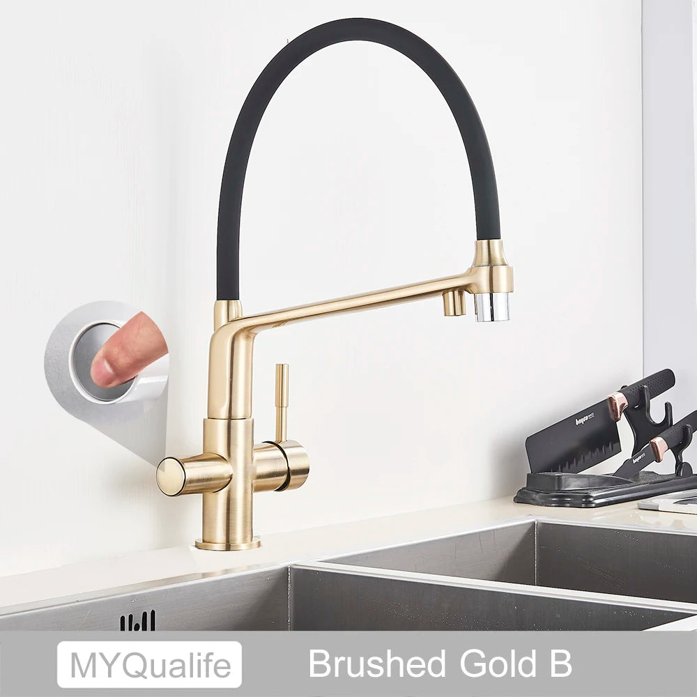 Matte Black Tap Pure Water Filter Mixer