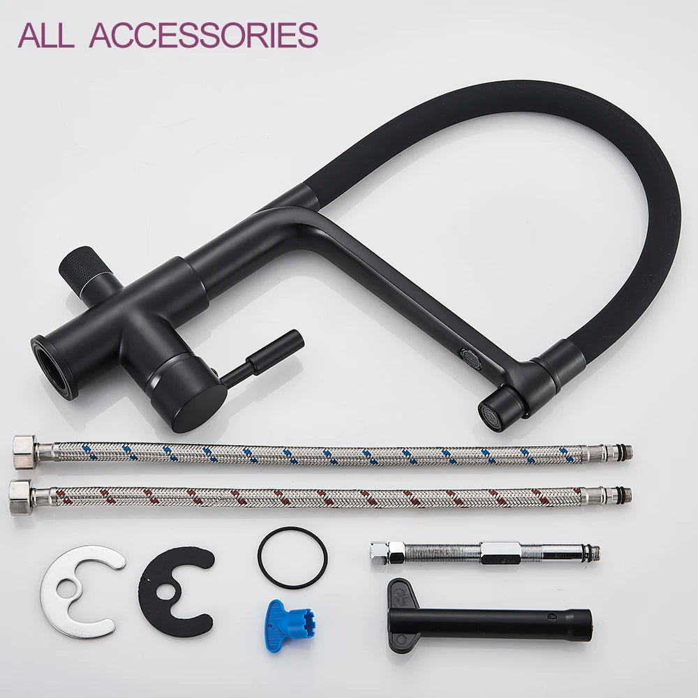 Matte Black Tap Pure Water Filter Mixer