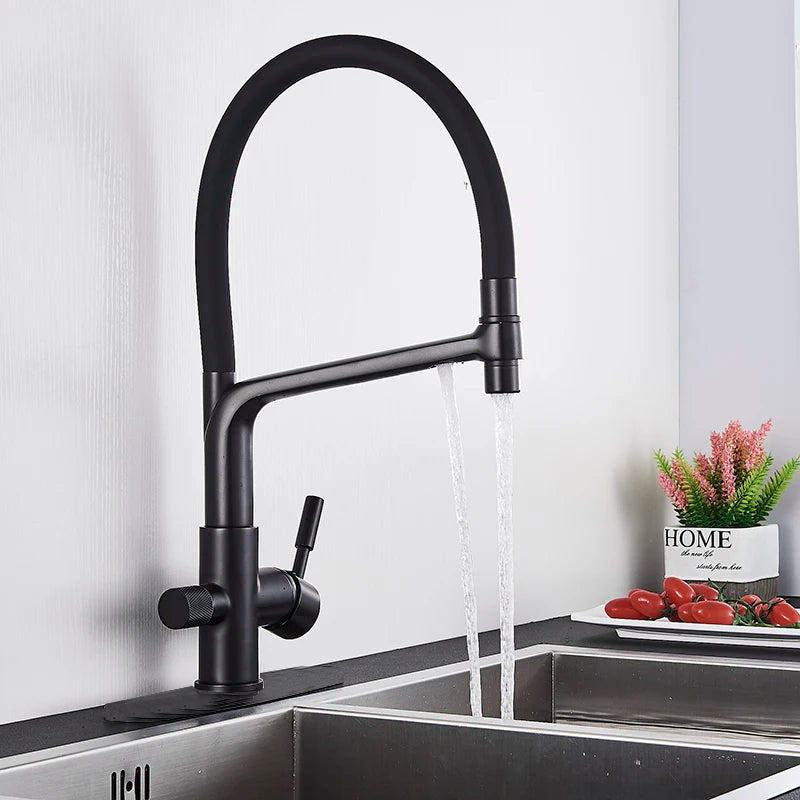 Matte Black Tap Pure Water Filter Mixer