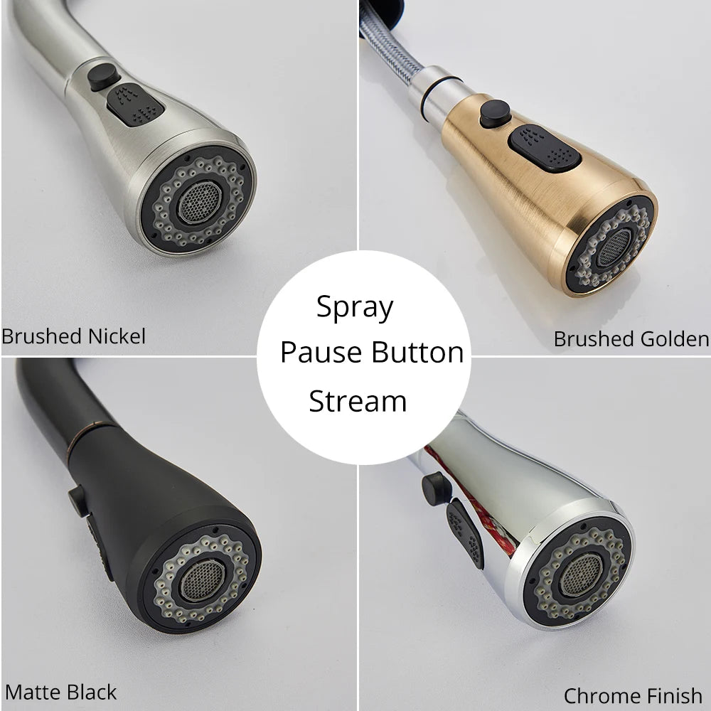 Brushed Nickel Flexible Pull Out Nozzle