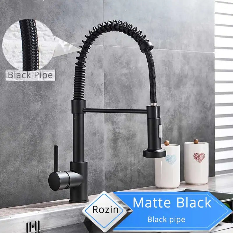 Matte Black Deck Mounted Mixer 360 Rotation