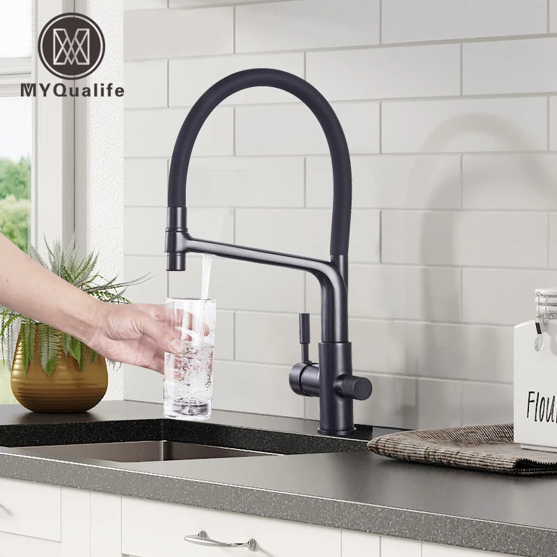Matte Black Tap Pure Water Filter Mixer