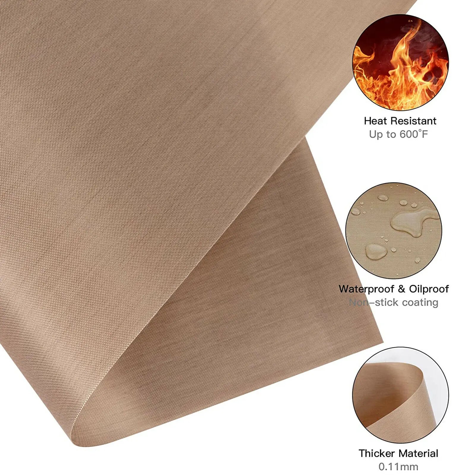 3pcs 12X16" Reusable Heat-Resistant Baking Sheets