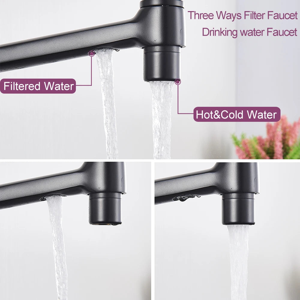 Matte Black Tap Pure Water Filter Mixer