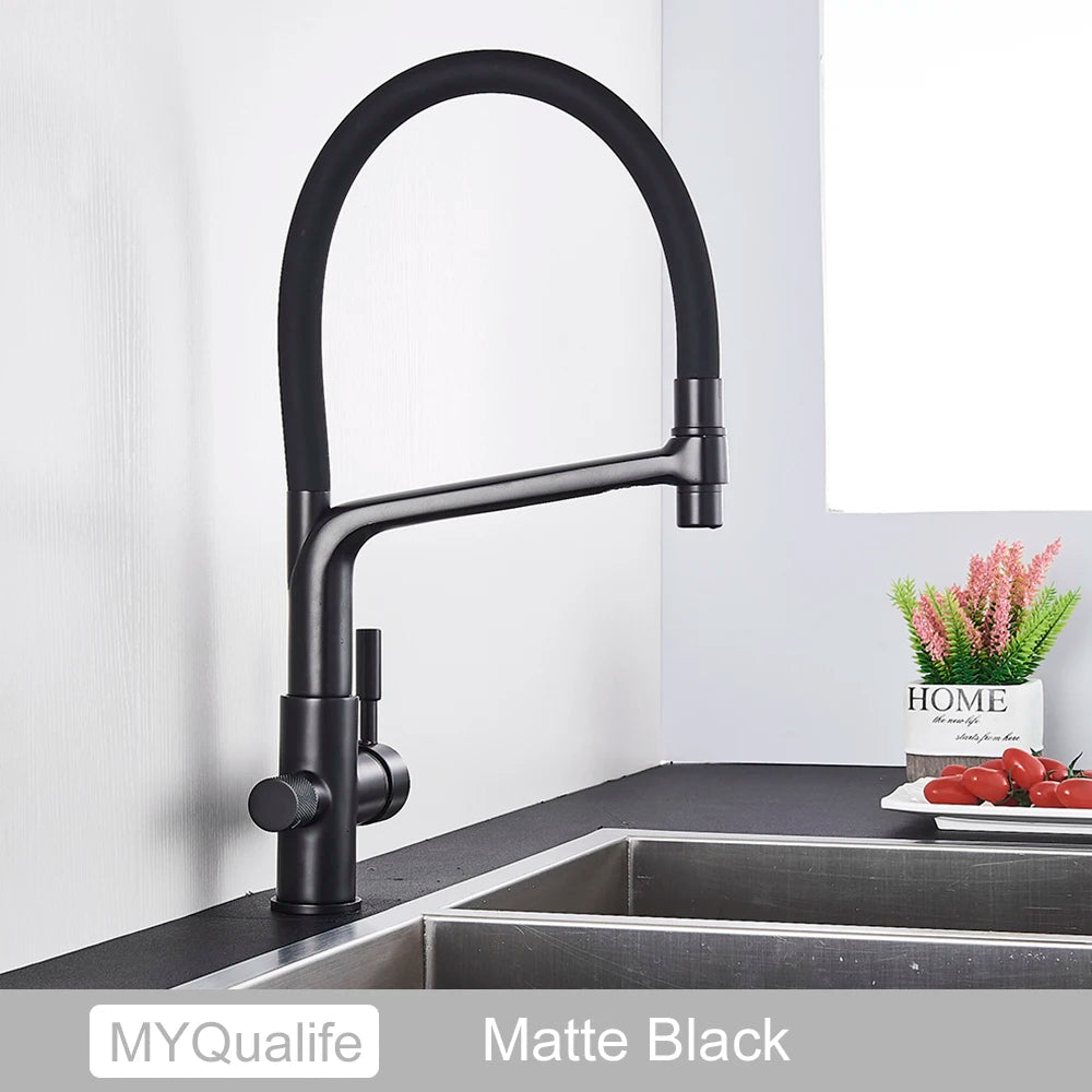 Matte Black Tap Pure Water Filter Mixer