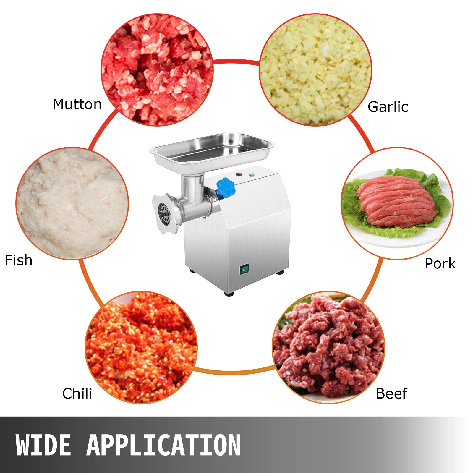 250Kg/H Commercial Electric Meat Mincer Grinder 1100W