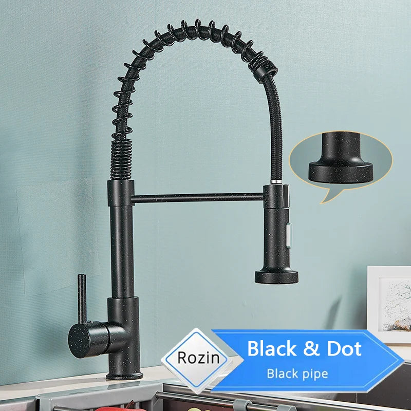 Matte Black Deck Mounted Mixer 360 Rotation