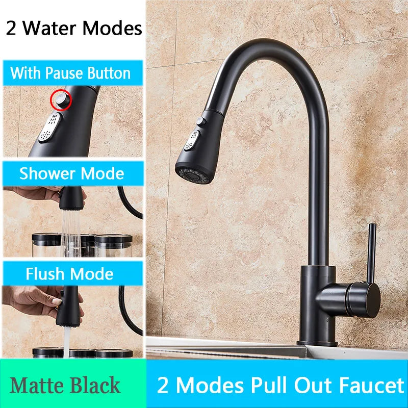 Brushed Nickel Flexible Pull Out Nozzle