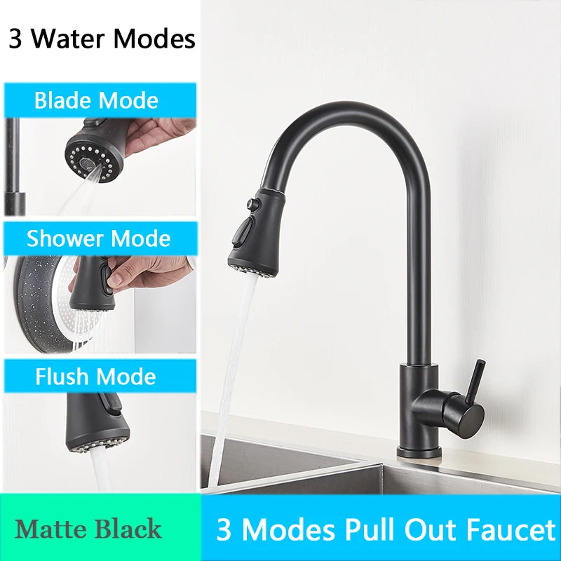 Brushed Nickel Flexible Pull Out Nozzle