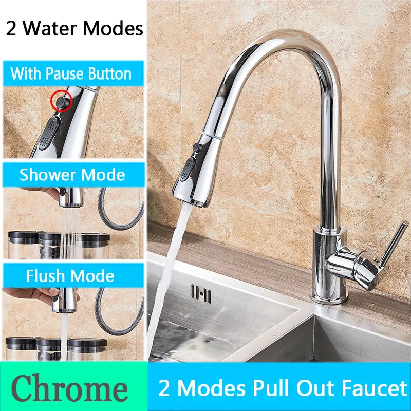 Brushed Nickel Flexible Pull Out Nozzle