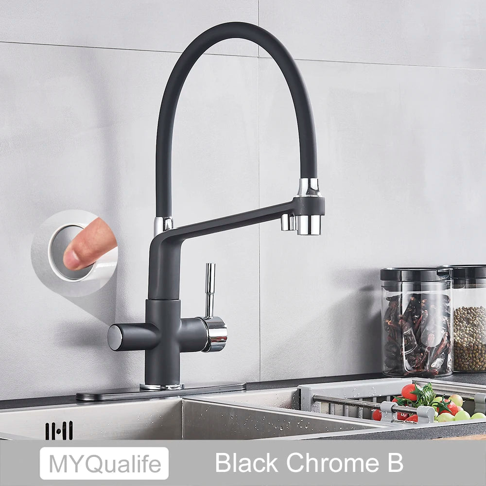 Matte Black Tap Pure Water Filter Mixer