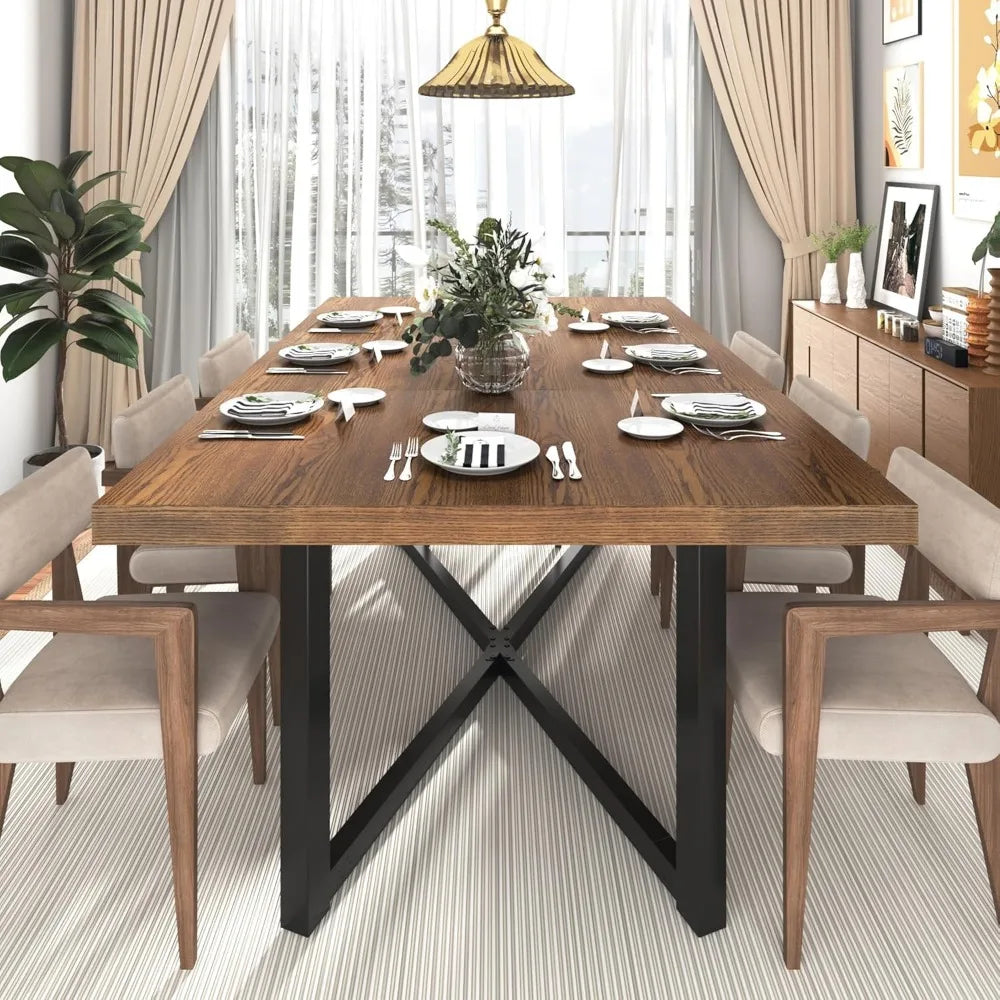 71" Farmhouse Solid Wood for 4, 6, 8 Rustic Large
