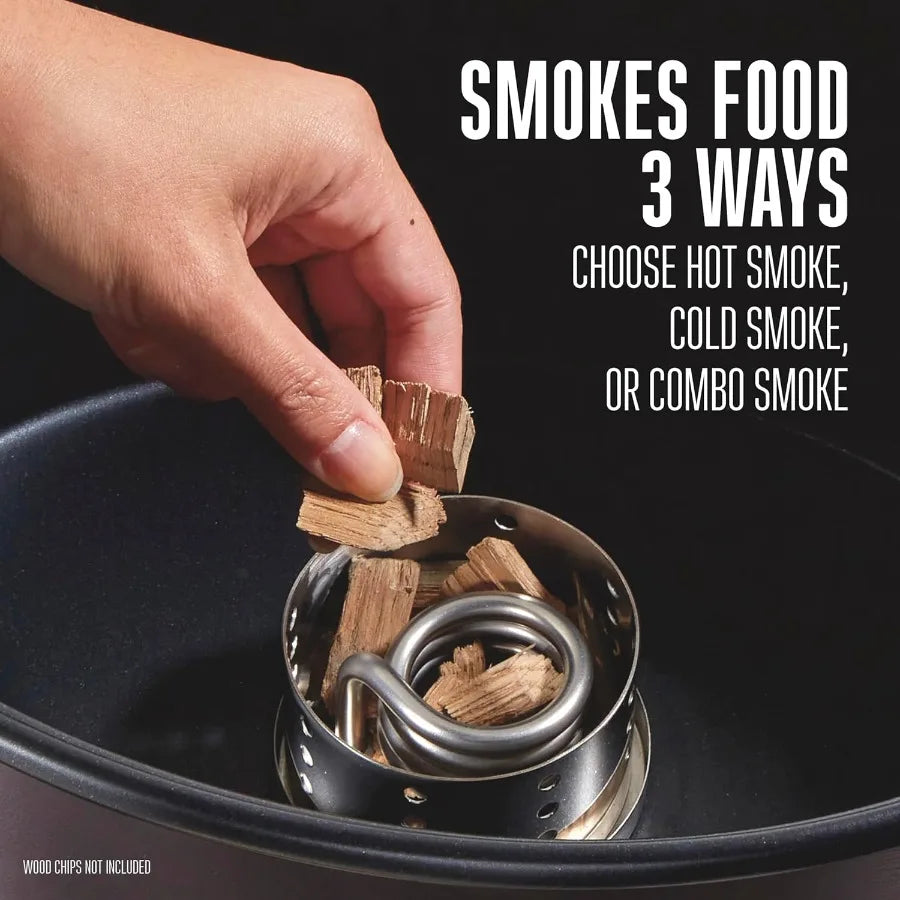 2in1 XL Programmable Slow Cooker Electric Indoor Smoker